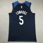 NBA 5 Edwards Minnesota Timberwolves Maillot Marine brodé